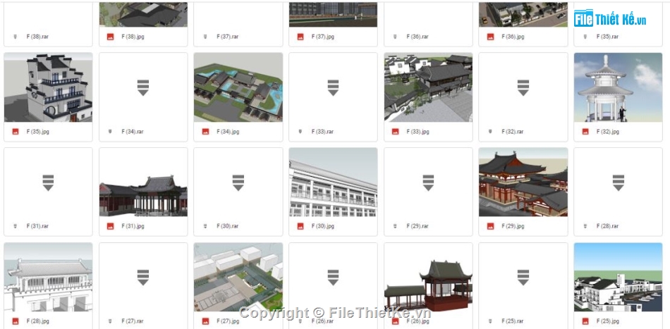 Thư viện sketchup công trình cổ,Tổng hợp SU công trình cổ,Model su công trình cổ,File su công trình cổ