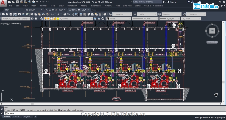 hệ thống chiller công nghiệp,Autocad hệ thống Chiller,Hệ thống Chiller,Thiết kế hệ thống Chiller