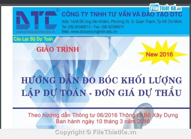 Giáo trình dự toán công trình,Bài giảng dự toán công trình,Bài giảng dự toán xây dựng 2016