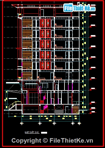 bản vẽ chung cư,bản vẽ kiến trúc chung cư,hạng mục kiến trúc chung cư 7 tầng,bản vẽ cad chung cư