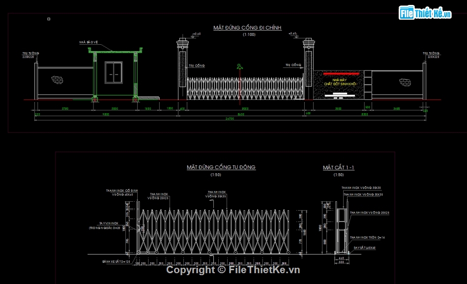 Hàng rào gạch xây,cổng nhà máy,Hàng rào nhà máy,file cad hàng rào nhà máy gỗ