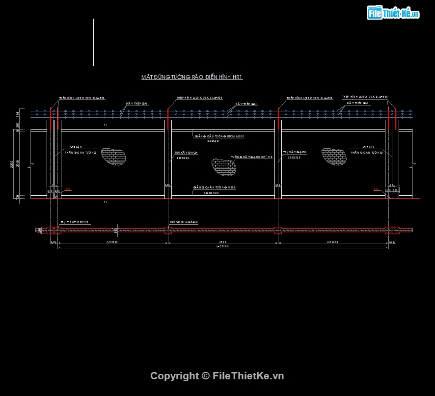 Hàng rào gạch xây,cổng nhà máy,Hàng rào nhà máy,file cad hàng rào nhà máy gỗ