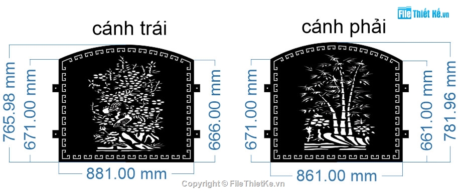 Hàng rào CNC đẹp,Hàng rào file dxf,hàng rào tứ quý