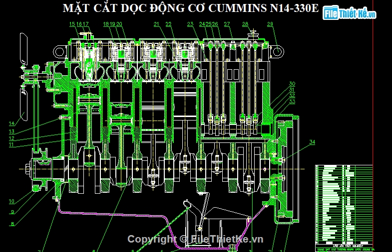 động cơ Cummins,động cơ N14-330E,động cơ xe  International