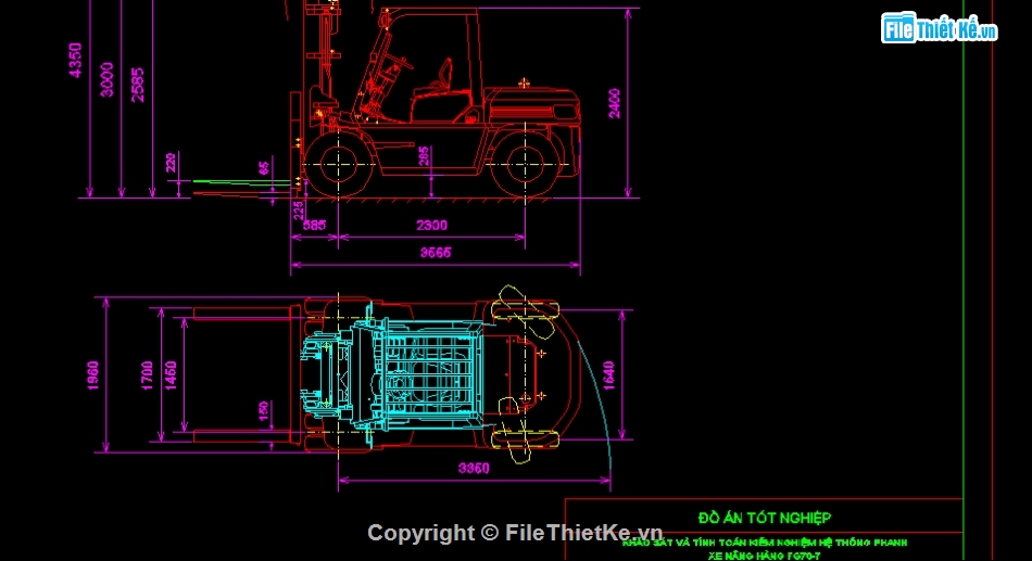 Hệ thống phanh xe nâng,phanh xe nâng hàng FG70-7,đồ án phanh xe