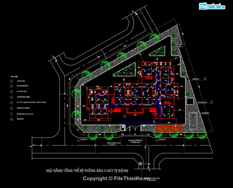 bản vẽ hệ thống pccc file cad,phòng cháy chữa cháy trường học,file cad thiết kế hệ thống phòng cháy chữa cháy