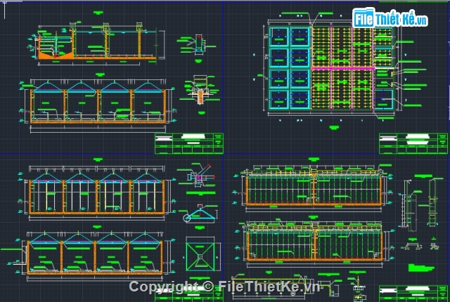 Hệ thống nước thải,mẫu bể xử lý nước thải,Xử lý nước thải,Cụm bể sinh học