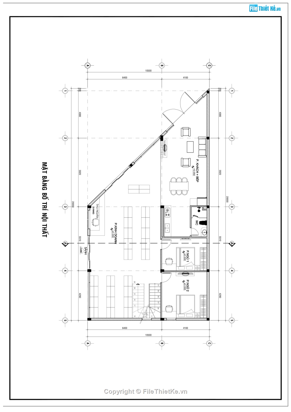 Thiết kế nhà ở lô góc,Nhà ở kết hợp kinh doanh,Nhà lô góc 10.5x20m,Thiết kế nhà lô góc