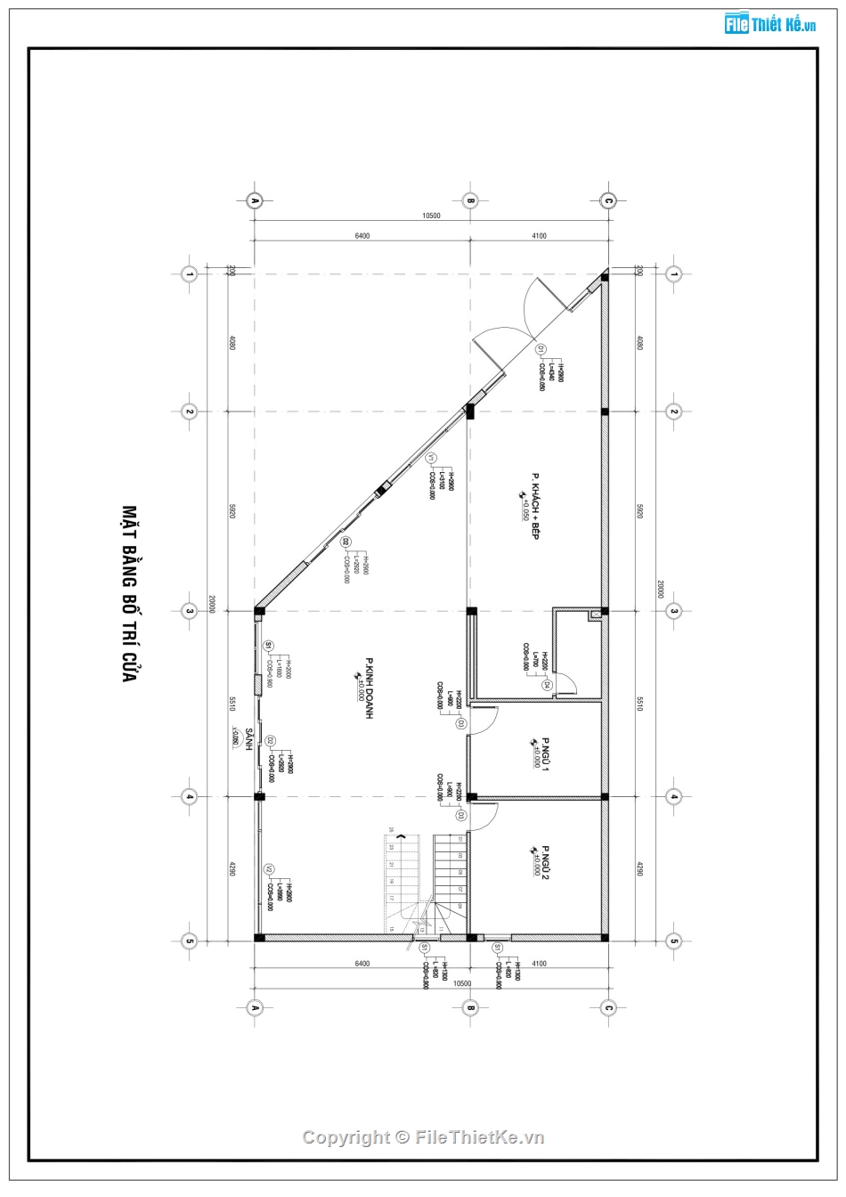 Thiết kế nhà ở lô góc,Nhà ở kết hợp kinh doanh,Nhà lô góc 10.5x20m,Thiết kế nhà lô góc