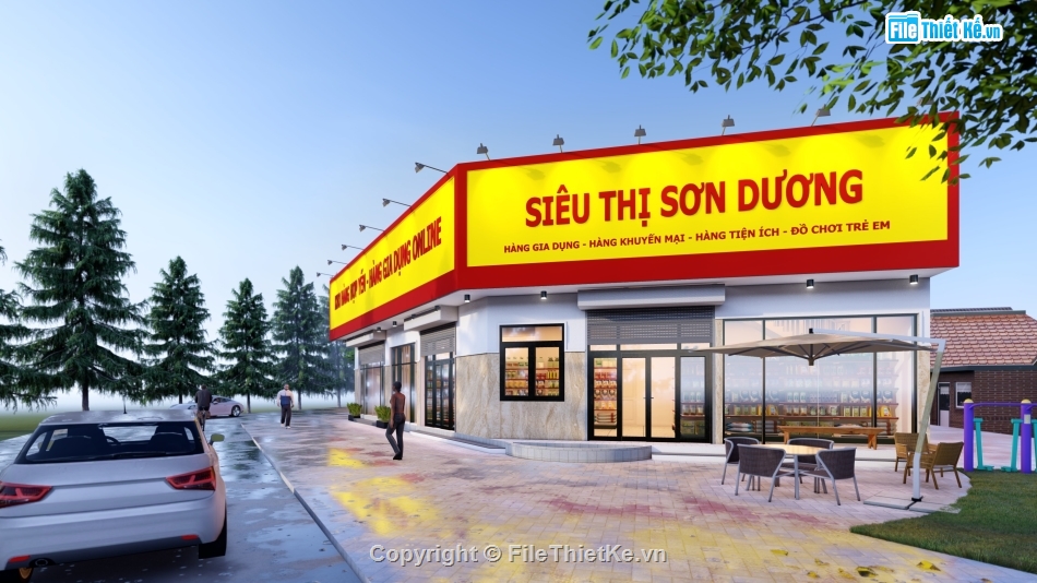 Thiết kế nhà ở lô góc,Nhà ở kết hợp kinh doanh,Nhà lô góc 10.5x20m,Thiết kế nhà lô góc