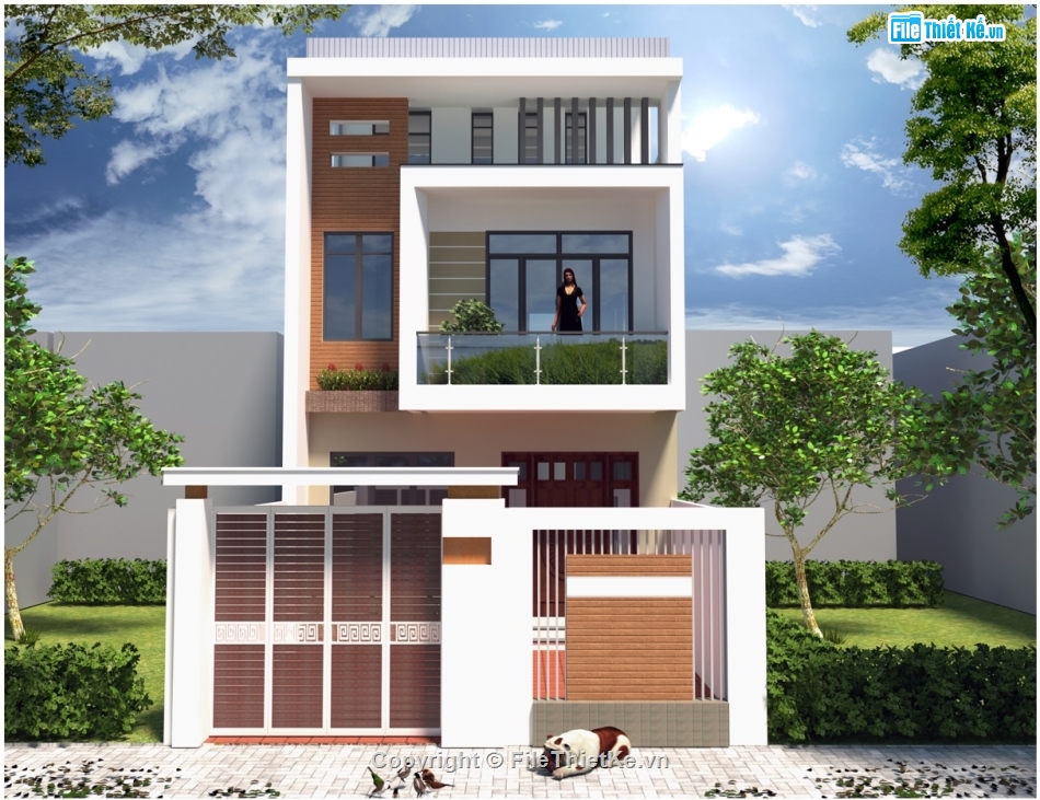 Autocad nhà phố 2.5 tầng,Bản vẽ nhà phố 2.5 tầng,nhà phố 2.5 tầng hiện đại,File cad nhà phố 2.5 tầng,Nhà phố 2.5 tầng 6.4x10.25m