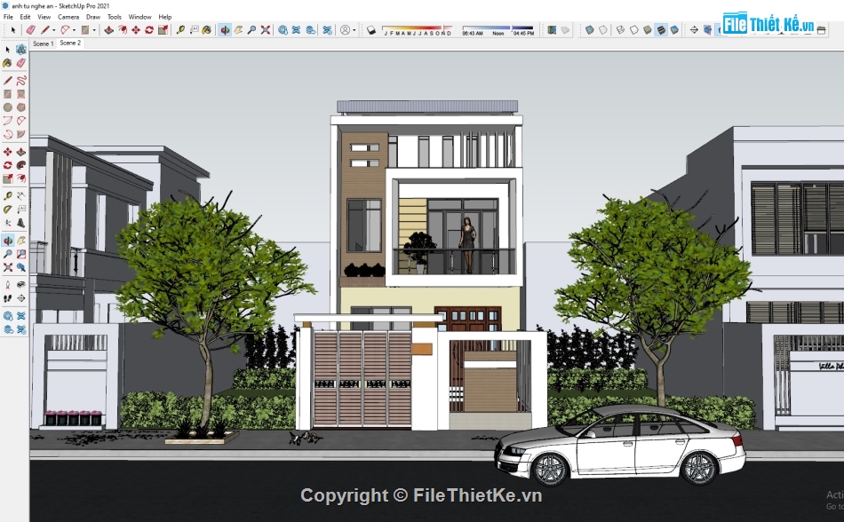 Autocad nhà phố 2.5 tầng,Bản vẽ nhà phố 2.5 tầng,nhà phố 2.5 tầng hiện đại,File cad nhà phố 2.5 tầng,Nhà phố 2.5 tầng 6.4x10.25m
