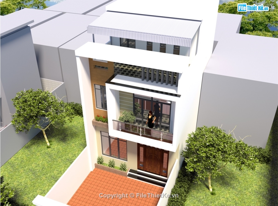 Autocad nhà phố 2.5 tầng,Bản vẽ nhà phố 2.5 tầng,nhà phố 2.5 tầng hiện đại,File cad nhà phố 2.5 tầng,Nhà phố 2.5 tầng 6.4x10.25m