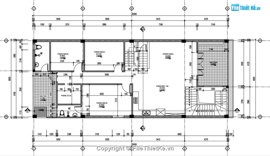 Nhà phố 2.5 tầng,File cad nhà phố 2.5 tầng,bản vẽ nhà phố 2.5 tầng,nhà phố 2.5 tầng 8x20m,nhà phố 2.5 tầng hiện đại