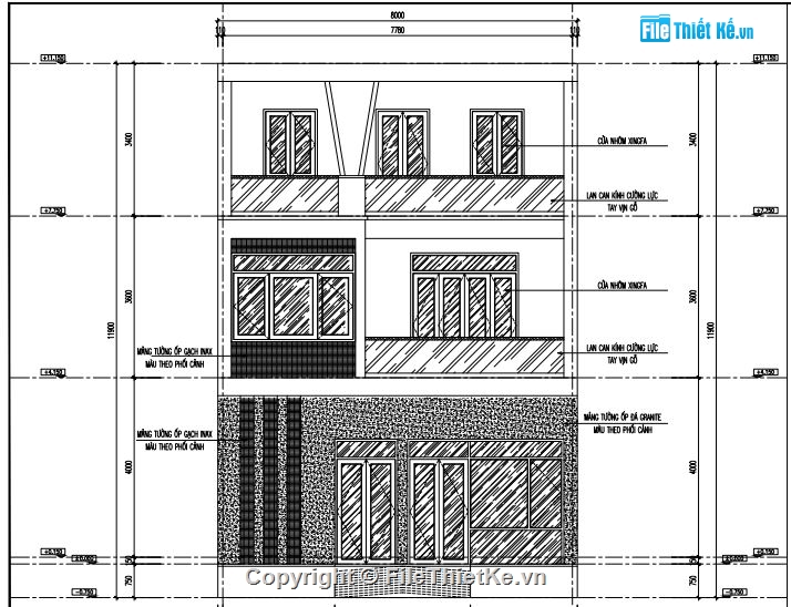 Nhà phố 2.5 tầng,File cad nhà phố 2.5 tầng,bản vẽ nhà phố 2.5 tầng,nhà phố 2.5 tầng 8x20m,nhà phố 2.5 tầng hiện đại