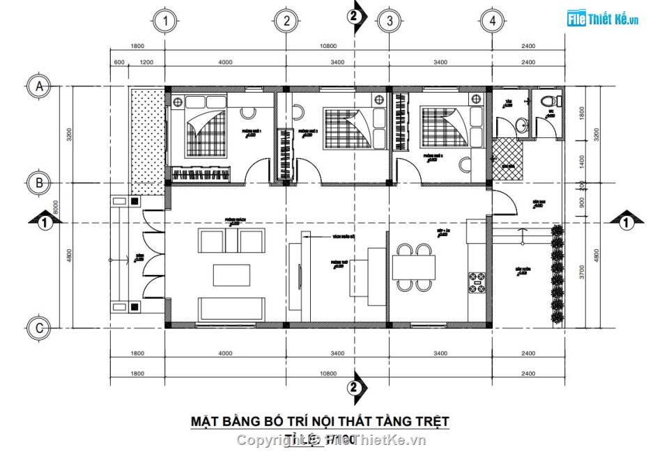 nhà cấp 4 mái thái,thiết kế nhà cấp 4,nhà cấp 4 8x10.8m,file cad nhà cấp 4,nhà cấp 4 file autocad