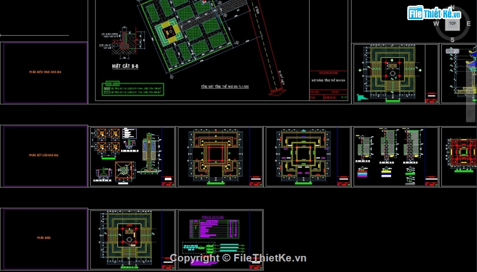 nhà bia ghi danh,nhà bia tưởng niệm,file cad nhà bia