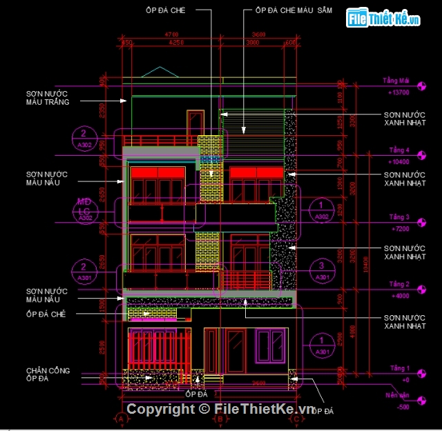 Nhà phố 3 tầng 8.3x25m,Biệt thự 3 tầng 8.3x25m,Biệt thự 3 tầng,bản vẽ 3 tầng,Biệt thự