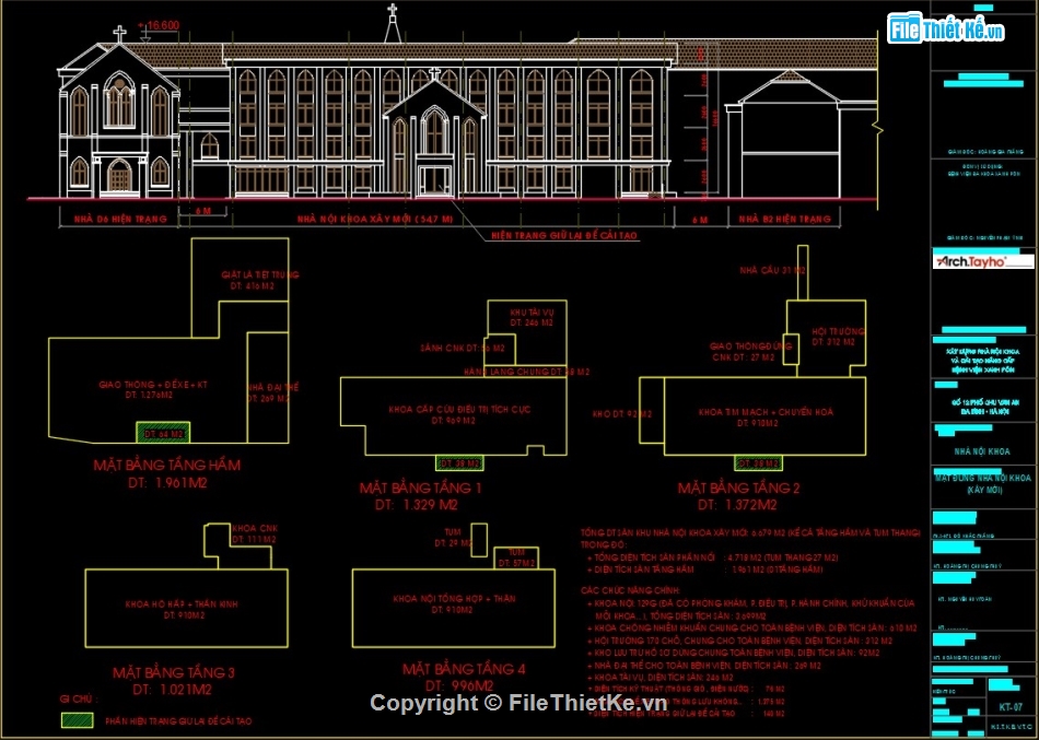kiến trúc bệnh viện,bản vẽ bệnh viện,bản vẽ cải tạo