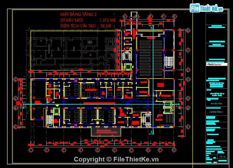 kiến trúc bệnh viện,bản vẽ bệnh viện,bản vẽ cải tạo