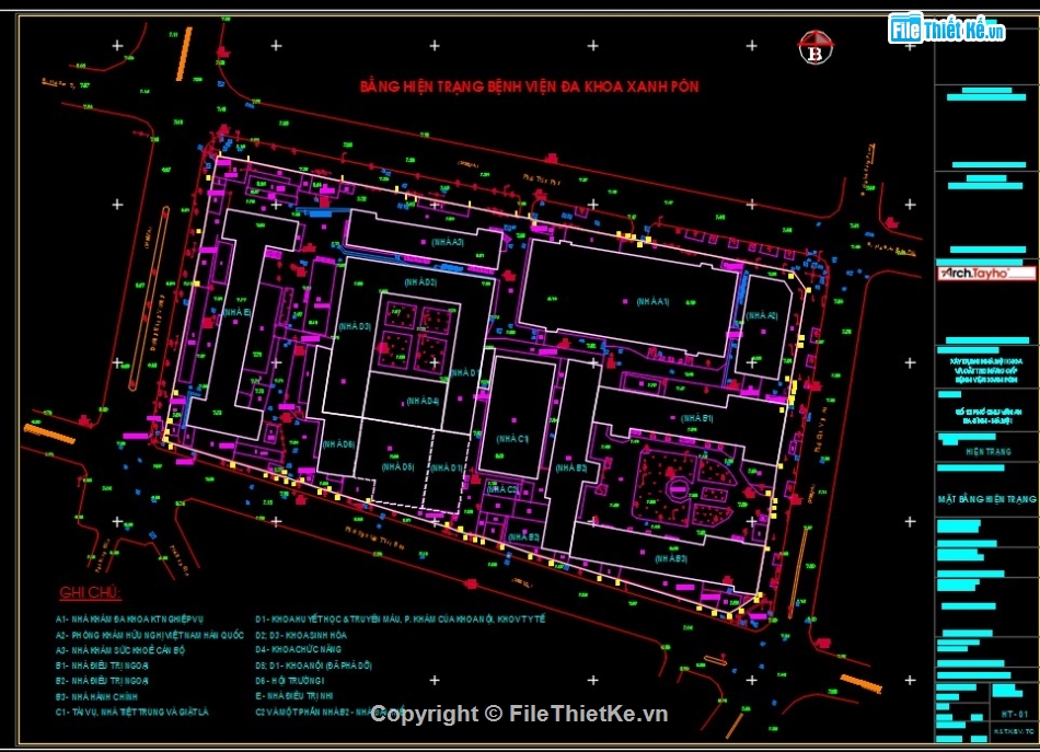 kiến trúc bệnh viện,bản vẽ bệnh viện,bản vẽ cải tạo