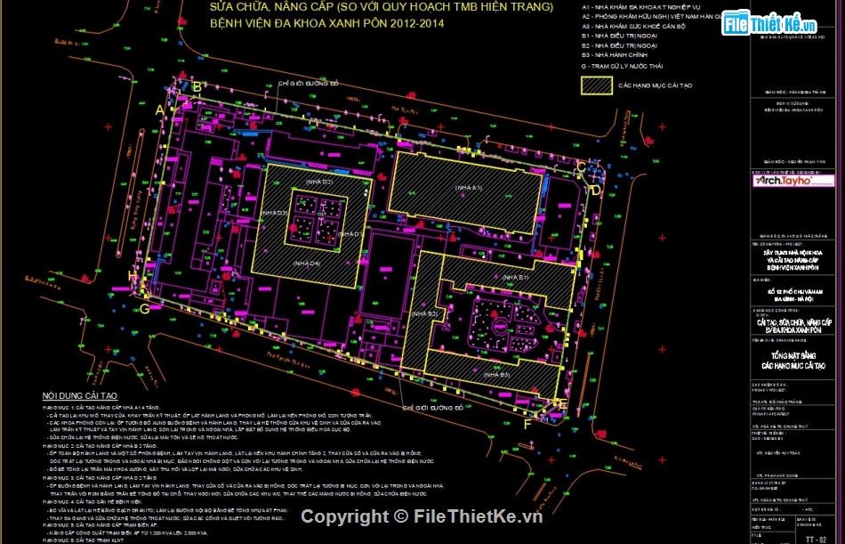 kiến trúc bệnh viện,bản vẽ bệnh viện,bản vẽ cải tạo