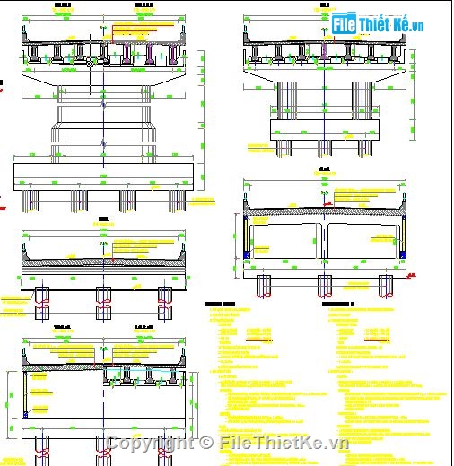 chi tiết dầm I,Hồ sơ bản vẽ cầu dầm I,cầu dạng bản đổ tại chỗ