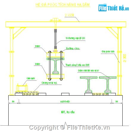 Hồ sơ cầu dầm T,dầm T kéo sau,dầm T kéo trước,bản vẽ dầm T,bản vẽ cầu dầm T,bản vẽ cầu