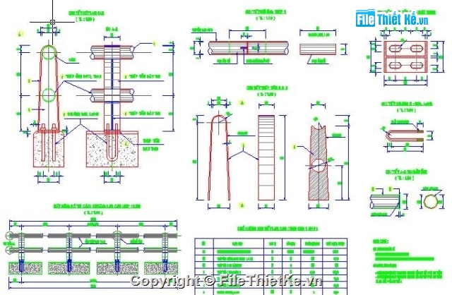 bê tông cốt thép,dự án,bản dầm,bản vẽ cầu dầm T,cầu 3 nhịp 2 x 12m +9m