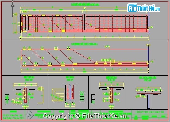 bê tông cốt thép,dự án,bản dầm,bản vẽ cầu dầm T,cầu 3 nhịp 2 x 12m +9m