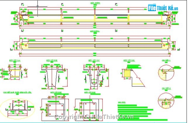 bản vẽ super T,bản vẽ đúc,bản vẽ cầu đúc hẫng,bản vẽ dầm bản,cầu đúc,bản dầm