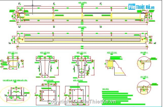 bản vẽ super T,bản vẽ đúc,bản vẽ cầu đúc hẫng,bản vẽ dầm bản,cầu đúc,bản dầm