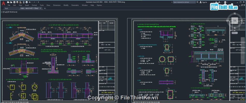 Cad nhà phố 7 tầng,kết cấu nhà phố 7 tầng,File cad nhà phố 7 tầng,cad kết cấu nhà phố