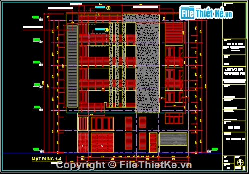 Bản vẽ Nhà phố,Nhà phố 4.3x13.7m,Nhà phố 6 tầng 4.3x13.7m,Nhà phố