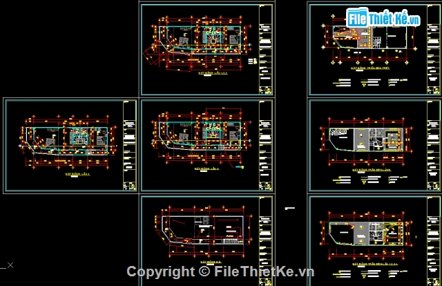 Bản vẽ Nhà phố,Nhà phố 4.3x13.7m,Nhà phố 6 tầng 4.3x13.7m,Nhà phố