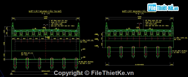 thi công cầu,bản vẽ kết cấu,kết cấu phần dưới,mố trụ cầu,móng cọc,bản vẽ thi công