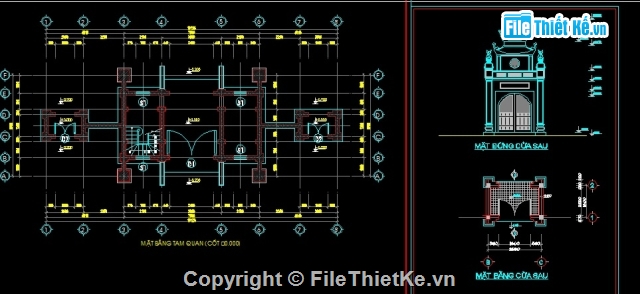 bản vẽ cổng đình,bản vẽ kiến trúc,Hồ sơ thiết kế,bản vẽ cổng chùa,tam quan đình chùa