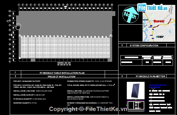 hệ thống điện áp mái 1M bin 370WP,bản vẽ thiết kế điện áp mái nhà xưởng,bản vẽ áp mái 1M,điện năng lượng mặt trời 1M,Áp mái nhà xưởng 1M