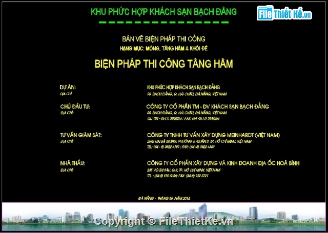 thi công tầng hầm,Biện pháp thi công tầng hầm,Khu phức hợp khách sạn,thi công hầm