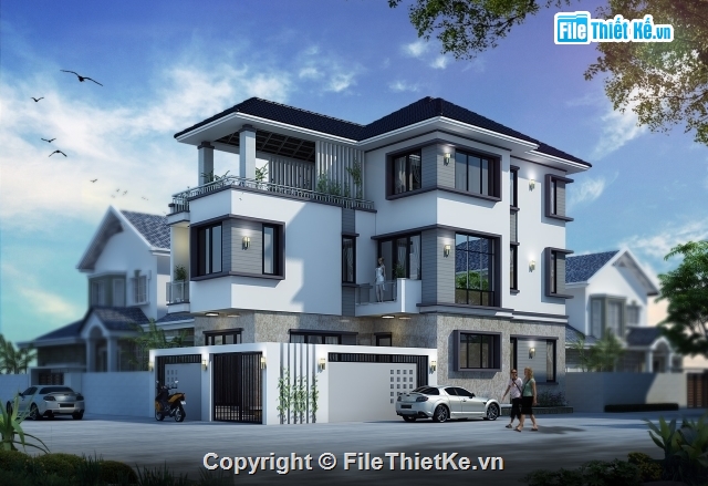 biệt thự 3 tầng,biệt thự phố,CAD biệt thự 3 tầng,biệt thự  3 tầng,SKETCH UP biệt thự 3 tầng,biệt thự 3 tầng CAD