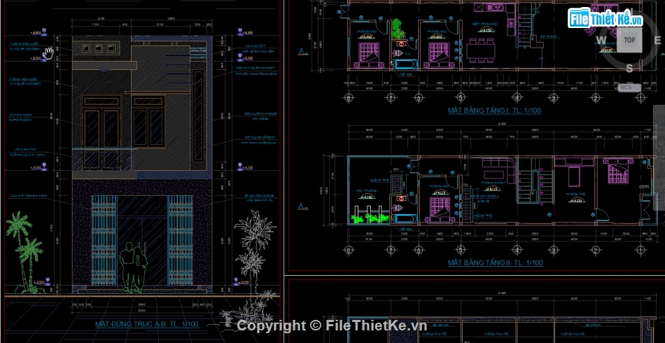 File Cad  nhà phố 2 tầng 5x23m,Cad nhà phố 2 tầng 5x23m,bản vẽ  nhà phố 2 tầng 5x23m,bản vẽ  nhà phố 2 tầng