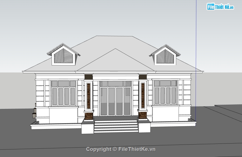 mẫu biệt thự 1 tầng,biệt thự 1 tầng 13.5x9.5m,file cad biệt thự 1 tầng,biệt thự 1 tầng mái nhật,bản vẽ biệt thự 1 tầng