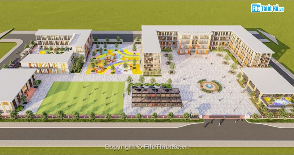 full bản vẽ trường liên cấp,bản vẽ cad trường mầm non,bản vẽ cad thi công trường tiểu học