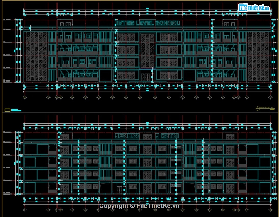 full bản vẽ trường liên cấp,bản vẽ cad trường mầm non,bản vẽ cad thi công trường tiểu học