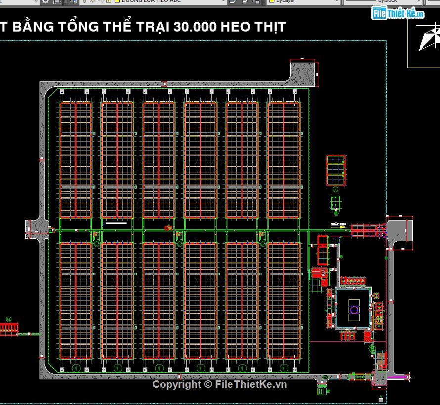 trang trại nuôi heo,Dự án trang trại nuôi lợn,trang trại 30000 thịt,Hồ sơ thiết kế,chuồng trại heo,file cad trang trại nuôi heo