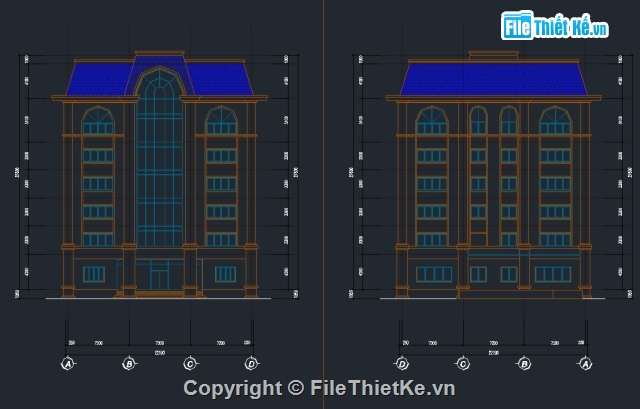 thiết kế nhà 7 tầng,thiết kế nhà làm việc,Nhà làm việc 7 tầng,7 tầng,Nhà làm việc 7 tầng 22.1x50.9m