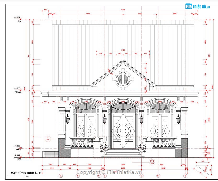 Template,Revit chi tiết,Nhà ở 1 tầng