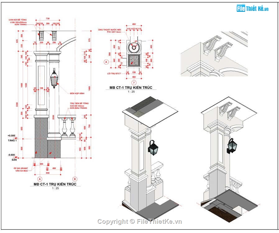 Template,Revit chi tiết,Nhà ở 1 tầng