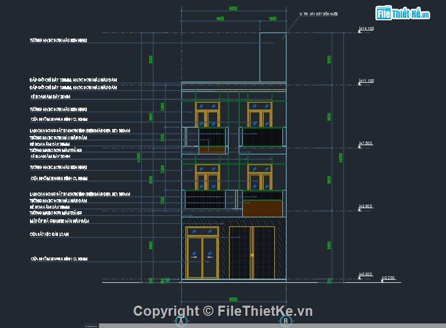 nhà phố 3 tầng,nhà 3 tầng,cad nhà phố 3 tầng,autocad nhà phố 3 tầng