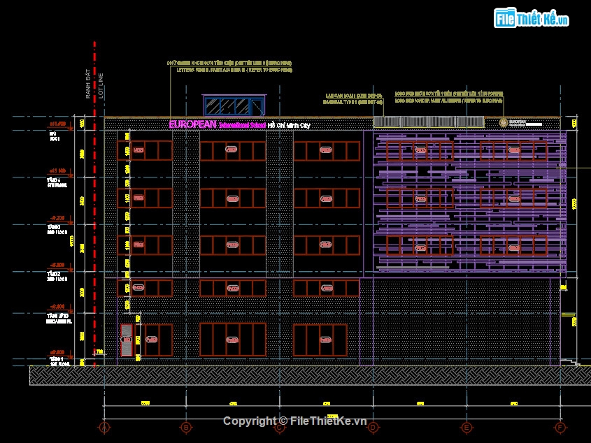 trường học quốc tế,dự án trường học,bản vẽ autocad trường học,bản vẽ trường học 5 tầng,bản vẽ và dự toán trường học,file autocad trường học